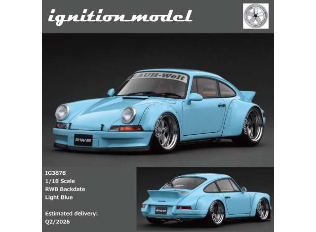 Pre-Order – RWB Backdate, light blue 1:18 Ignition Model (IG3878) – ETA. July/August 2026