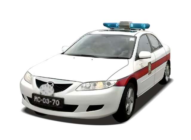 Pre-Order – 2003 Mazda 6 *Macau Police*, white/red 1:43 Vitesse SunStar Model (vss29531) – ETA. July/August 2026