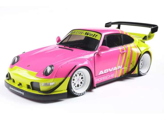 Pre-Order – 2024 Porsche 911 RWB bodykit, pink/yellow 1:18 Solido Model (soli1808510) – ETA. September 2026
