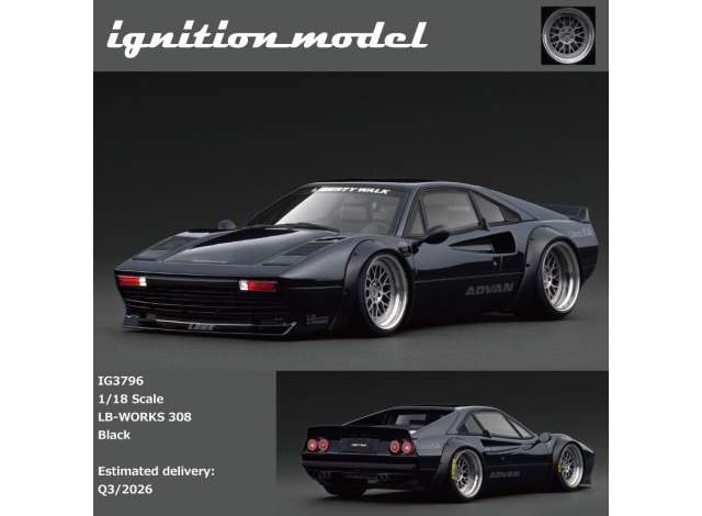 Pre-Order – LB-WORKS 308, black 1:18 Ignition Model (IG3796) – ETA. October/November 2026