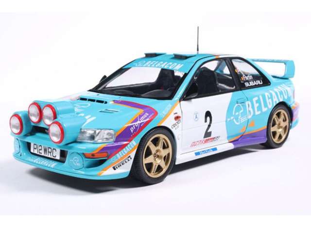 Pre-Order – 1998 Subaru Impreza WRC99 #2 Mevius/Fortin, Ypres Westhoek (B), white/blue/purple 1:18 Solido Model (soli1807411) – ETA. September 2026