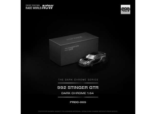 Pre-Order – Stinger GTR *The Dark Chrome Series*, dark chrome 1:64 Pop Race Limited Model (PRDC005) – ETA. July/August 2026