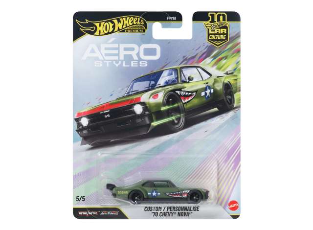 Pre-Order – Custom 1970 Chevrolet Nova, green 1:64 Hotwheels Model (hwmvJKF37) – ETA. October 2026