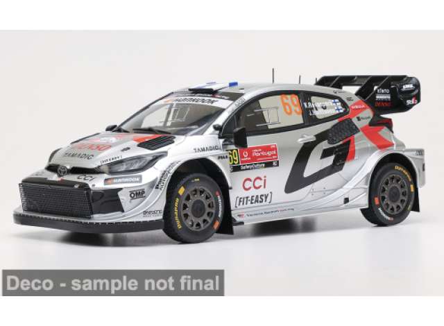 Pre-Order – 2025 Toyota GR Yaris Rally1, Rally Portugal #69 K.Rovanperä/J.Halttunen, silver 1:18 IXO Models Model (ixo18rmc250) – ETA. July/August 2026