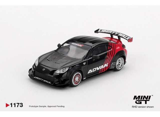 Pre-Order – 2025 Toyota GR86 LB Nation *Advan*, black/red 1:64 Mini GT Model (MGT01173BL) – ETA. September 2026