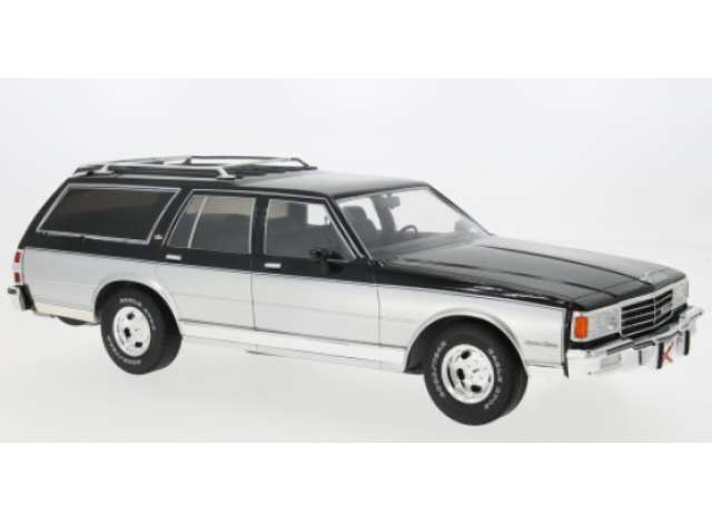 Pre-Order – 1985 Chevrolet Caprice Estate Wagon, silver/grey 1:18 MCG Model (MCG18478) – ETA. July/August 2026