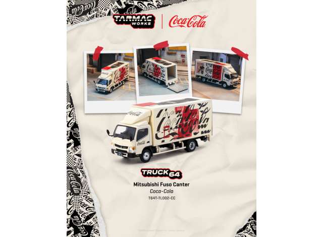 Pre-Order – Mitsubishi Fuso Canter *COCA- COLA*, white/red/black 1:64 Tarmac Model (TC-T64T-TL002CC) – ETA. September 2026