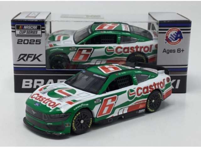 2025 Ford Mustang #6 Brad Keselowski *Castrol*, white/green/red 1:64 Action Racing Collectibles Model