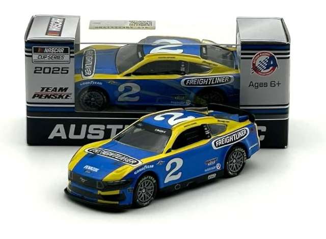 2025 Ford Mustang #2 Austin Cindric *Freightliner Throwback*, blue/yellow 1:64 Action Racing Collectibles Model