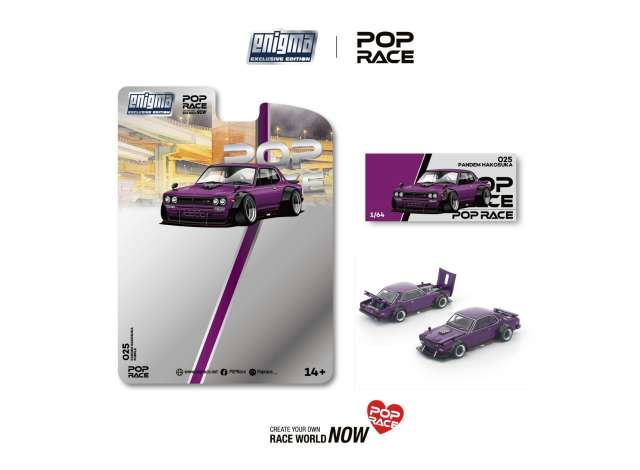 Pre-Order - 1:64 POP RACE Enigma Exclusive Pandem Nissan Hakosuka PRE025 Stocks Due Apr / May 2026