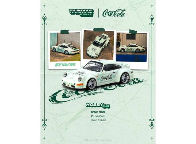 Pre-Order – Porsche RWB 964 *Coca-Cola*, various 1:64 Tarmac Model (TC-T64-TL037-CC) – ETA. September 2026