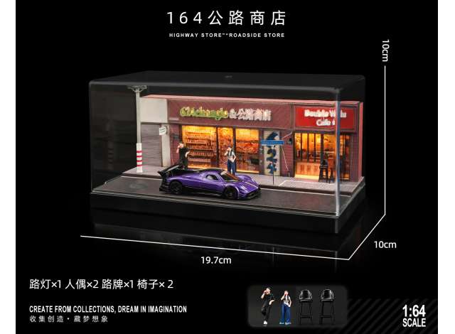 Pre-Order – Street 12 with figure and accessory, various 1:64 Black Box Diorama Model (SCJ-82012-A) – ETA. July/August 2026
