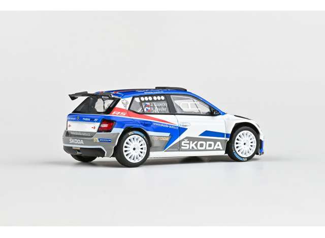 Pre-Order - 1:43 Abrex 2015 Skoda Fabia III R5, Skoda Motorsport Design Cs 2018, White/Blue/Red AB143XAB-605T5E Stocks Due Jul / Aug