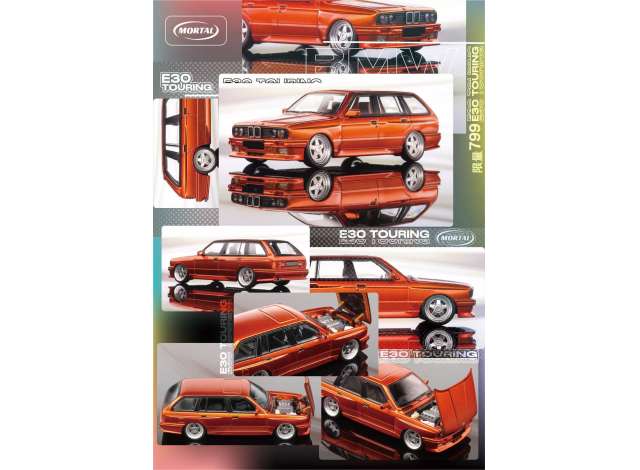 Pre-Order – BMW E30 Wagon wide-body, orange 1:64 Mortal Model Model (MT-012) – ETA. July/August 2026