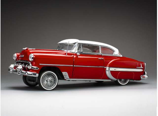 Pre-Order – 1954 Chevrolet Bel Air Hard Top Coupe Lowrider, red (with movable suspension) 1:18 SunStar Model (sun1722) – ETA. November 2026