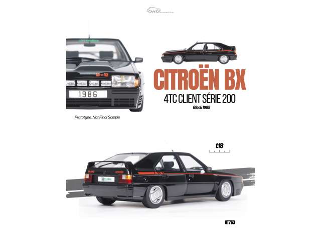 Pre-Order – 1985 Citroen BX 4TC Serie 200 *Resin series*, black 1:18 OttOmobile Miniatures Model (OT763) – ETA. October 2026