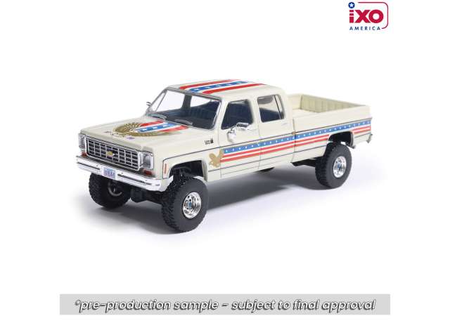 Pre-Order – 1976 Chevrolet Custom Deluxe K30 Fleetside *July 4th Exclusive*, various 1:64 IXO America Model (ixoIA64032) – ETA. October/November 2026