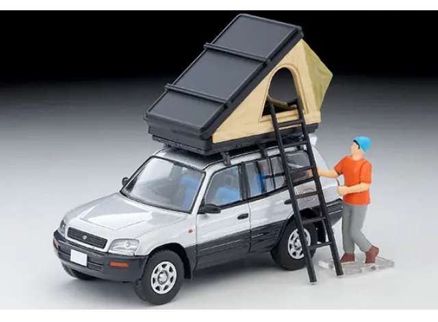 Pre-Order – Toyota RAV4J V with tent and figure, silver 1:64 Tomica Limited Vintage Model (TLV-N354c) – ETA. September 2026