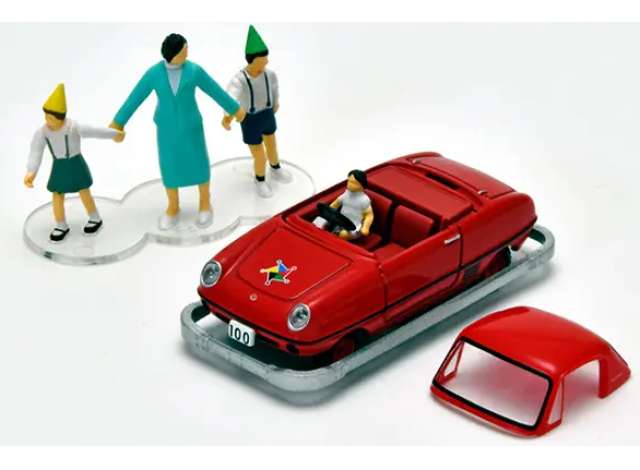 Pre-Order – Kodomo No Kuni x TLV Datsun Baby #100 Restored Car with Figure, red 1:64 Tomica Limited Vintage Model (TLV-Komodo100) – ETA. September 2026