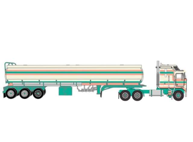 Pre-Order – 1976 k100 Aerodyne with tanker, peaches/cream 1:64 IXO America Model (ixoU64TRTR009T) – ETA. October/November 2026