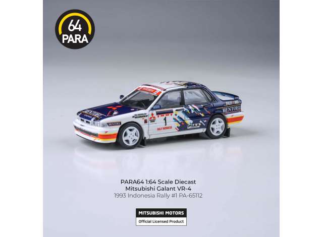Pre-Order – 1993 Mitsubishi Galant VR-4 Indonesia Rally *Right hand drive*, various 1:64 Para64 Model (pa65112) – ETA. July/August 2026