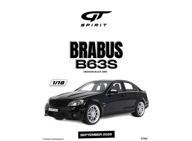 Pre-Order – 2008 Brabus B63S *Resin serie*, obsidian black 1:18 GT Spirit Model (GT582) – ETA. December 2026