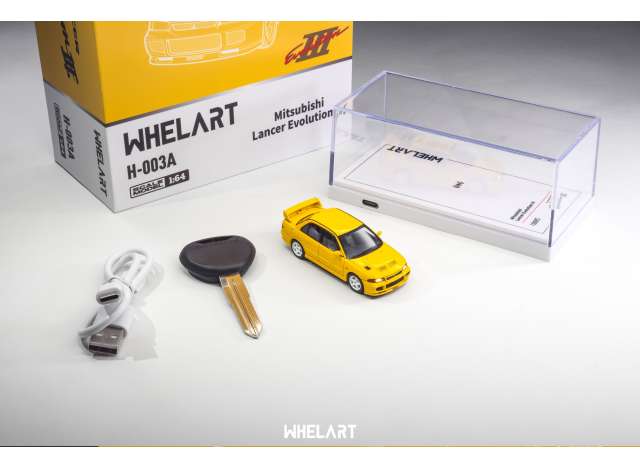 Pre-Order – Mitsubishi EVO 3 Light-up, yellow (Light-up) 1:64 Whelart Model (WAH-003A) – ETA. October/November 2026
