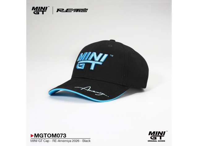 Pre-Order – Mini GT Cap *RE-Amemiya* 2026, black/blue 1:0 Mini GT Model (MGTOM073) – ETA. October/November 2026
