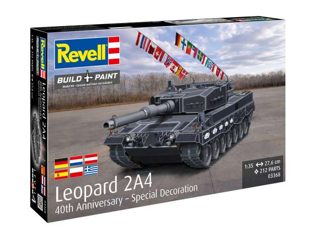 Pre-Order – Leopard 2A4 Special Decoration 40th Anniversary, Level 4 plastic modelkit 1:35 Revell - Germany Model (revell03368) – ETA. September 2026