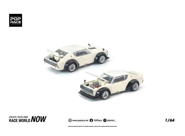 Pre-Order – KPGC110 Kenmeri, white 1:64 Pop Race Limited Model (PR640210) – ETA. November 2026