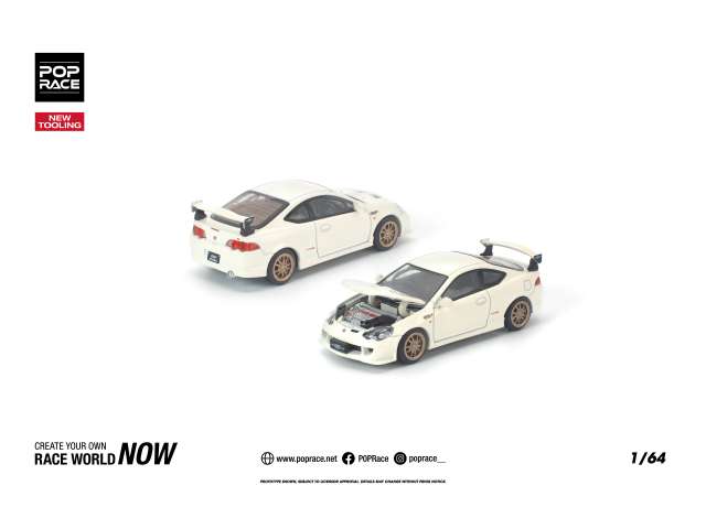 Pre-Order – Honda DC5 Mugen, white 1:64 Pop Race Limited Model (PR640306) – ETA. December 2026