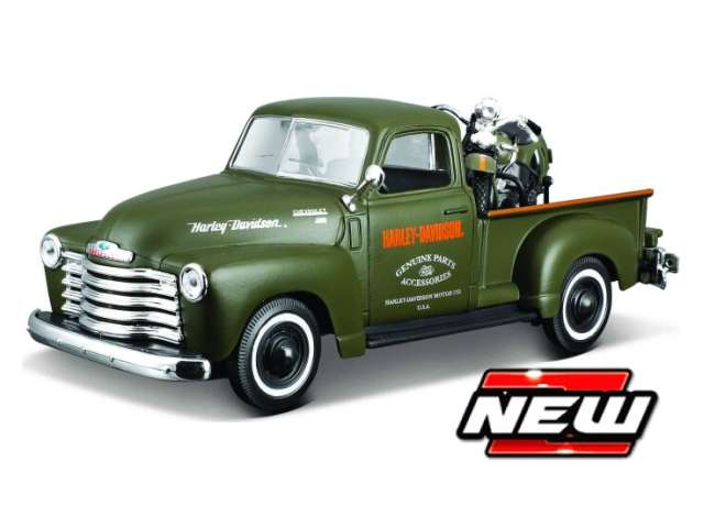 Pre-Order – 1936 Chevrolet 3100 1950 Pickup EL Knucklehead HD, green 1:24 Maisto Model (mai32199) – ETA. October/November 2026