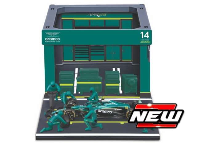 Pre-Order – Aston Martin AMR25 #14 Fernando Alonso 2025 Pit Pass Set, green 1:43 Bburago Model (bura38460A) – ETA. July/August 2026