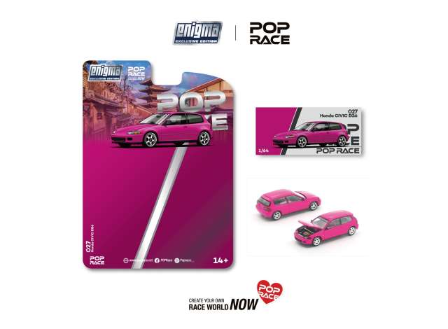 Pre-Order – Honda Civic EG6, pink 1:64 Pop Race Limited Model (PRE027) – ETA. July/August 2026