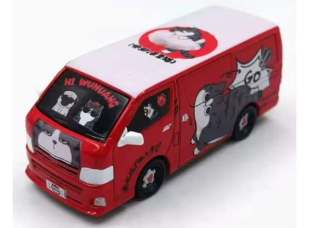 Pre-Order – Toyota Hiace *SUPERMOCAT-LET'S GO*, red 1:64 Massdi Model (MAS-TYT1771) – ETA. October 2026