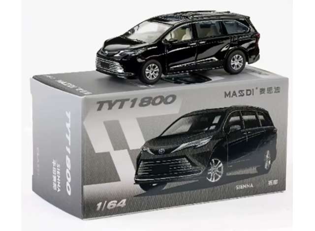 Pre-Order – 2023 Toyota Sienna, black 1:64 Massdi Model (MAS-TYT1800) – ETA. October 2026