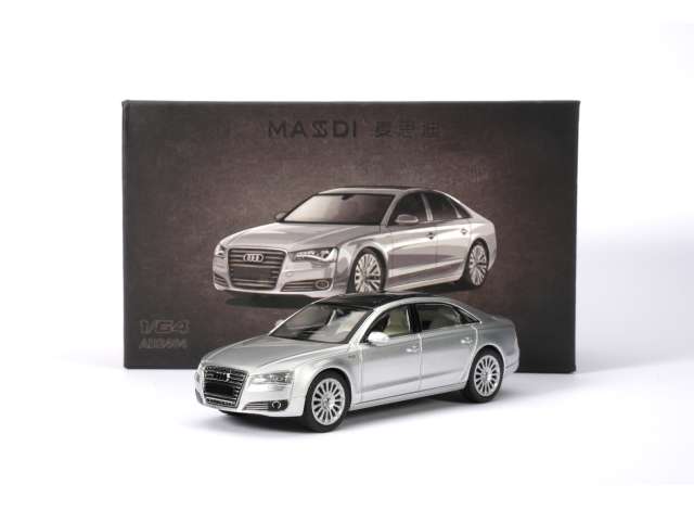 Pre-Order – Audi A8L (D4), silver 1:64 Massdi Model (MAS-AD2404) – ETA. October 2026