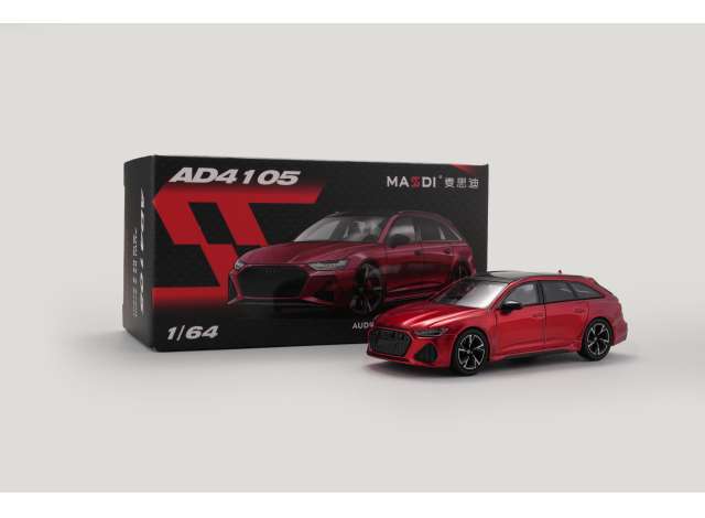 Pre-Order – Audi RS6 Avant, red 1:64 Massdi Model (MAS-AD4105) – ETA. October 2026