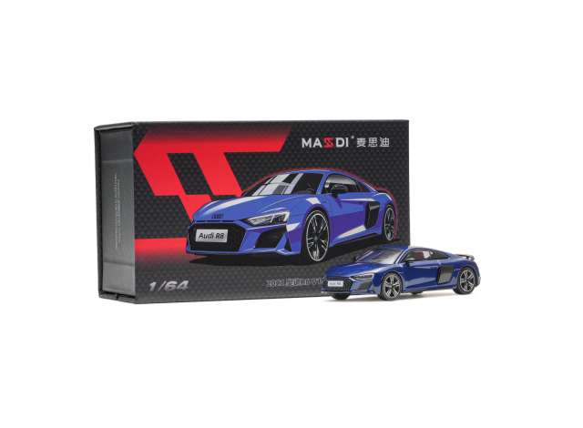 Pre-Order – 2022 Audi R8 V10 Coupe Performance, sapphire blue 1:64 Massdi Model (MAS-AD4710) – ETA. October 2026
