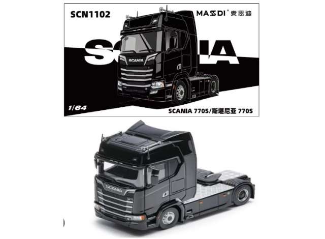Pre-Order – Scania 770S, black 1:64 Massdi Model (MAS-SCN1102) – ETA. October 2026