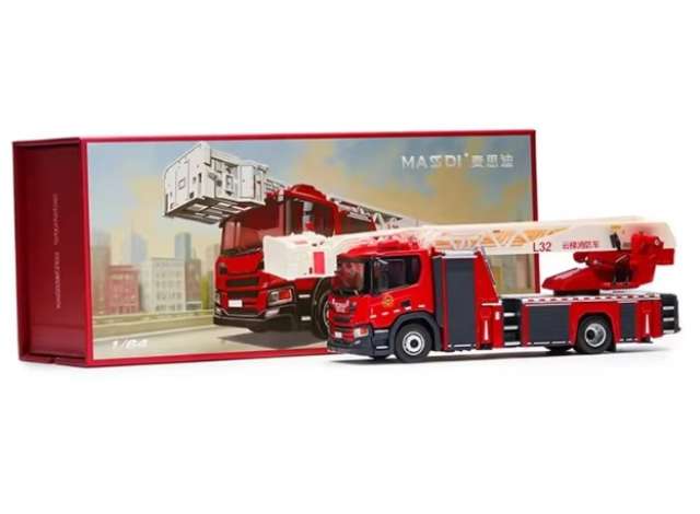 Pre-Order – Fire Ladder, red 1:64 Massdi Model (MAS-SCN1000) – ETA. October 2026