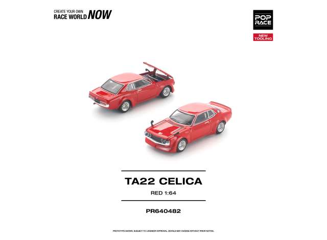 Pre-Order – Toyota TA22 Celica, red 1:64 Pop Race Limited Model (PR640482) – ETA. October/November 2026