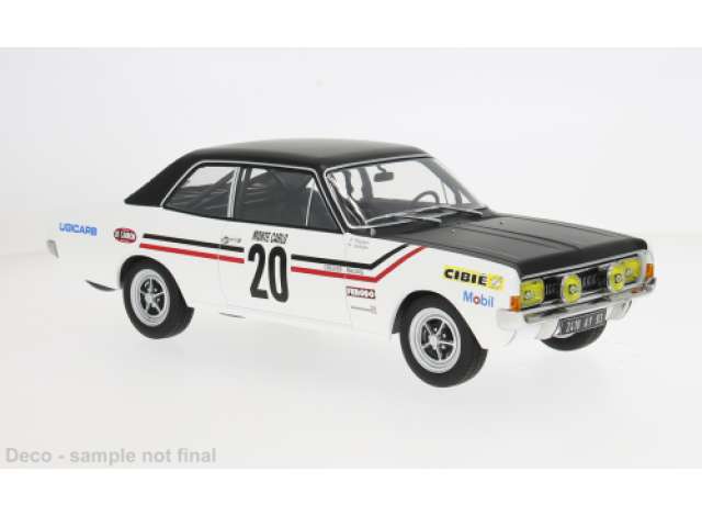 Pre-Order – 1971 Opel Commodore A #20 H.Greder/P.Pagani Rally WM, Rally Monte Carlo, white/black 1:18 MCG Model (MCG18561) – ETA. July/August 2026