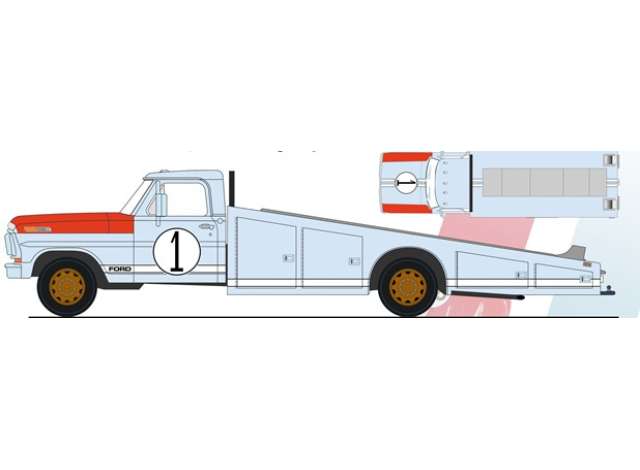 Pre-Order – 1970 Ford F-350 Ramp Truck #2 *60th Anniversary 24 Hours of Le Mans 1966*, blue 1:18 Acme Diecast Model (acme1801422) – ETA. October/November 2026