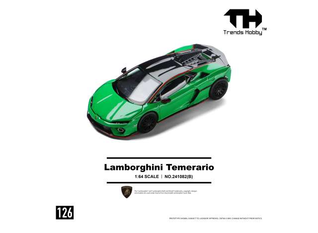 Pre-Order – Lamborghini Temerario, green 1:64 Trends Hobby Model (TH241082B) – ETA. October/November 2026