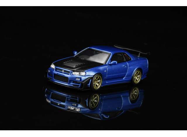 Pre-Order – Nissan Skyline GT-R (R34) Customized with GT Aero Kit, Bayside blue 1:64 Motorhelix Model (MH63476) – ETA. January/February 2027
