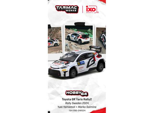Pre-Order – Toyota GR Yaris RALLY2 Rally Sweden 2024 Yuki Yamamoto/Marko Salminen 1:64 Tarmac Works Model Car (TCT6409224RS34) Stocks Due Sept / Oct 2026