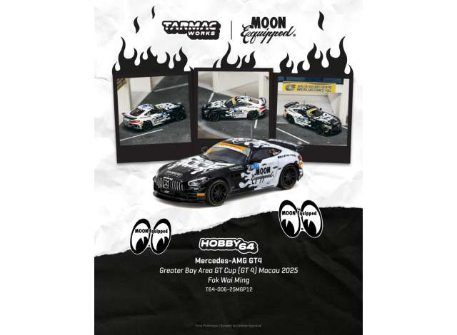 Pre-Order – 2025 Mercedes-Benz AMG GT GT4 GreaterBay Area #12 FOK WAI Ming GT Cup Macau, various 1:64 Tarmac Model (TC-T64-006-25MGP12) – ETA. October 2026