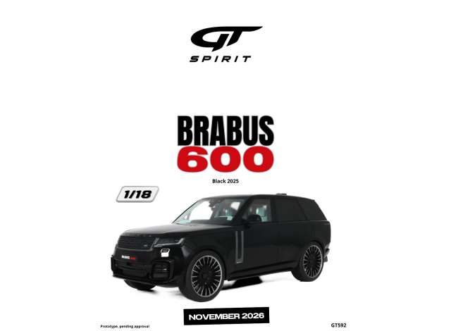 Pre-Order – 2025 Brabus 600 *Resin serie*, black 1:18 GT Spirit Model (GT592) – ETA. February 2027