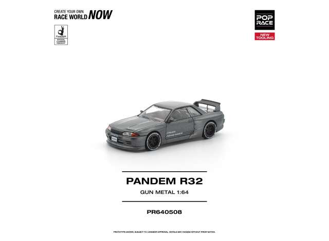 Pre-Order – Pandem R32, gun metal 1:64 Pop Race Limited Model (PR640508) – ETA. October/November 2026